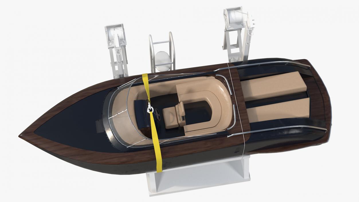 3D Boat Crane Lifting Motorboat model