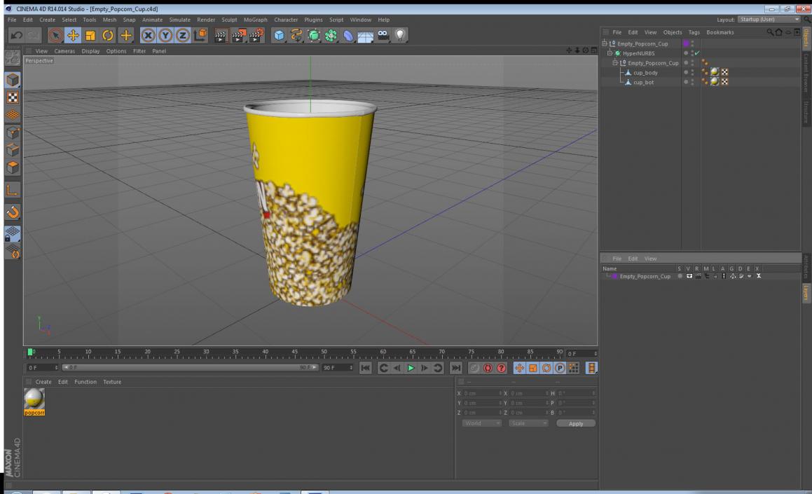 Empty Popcorn Cup 3D