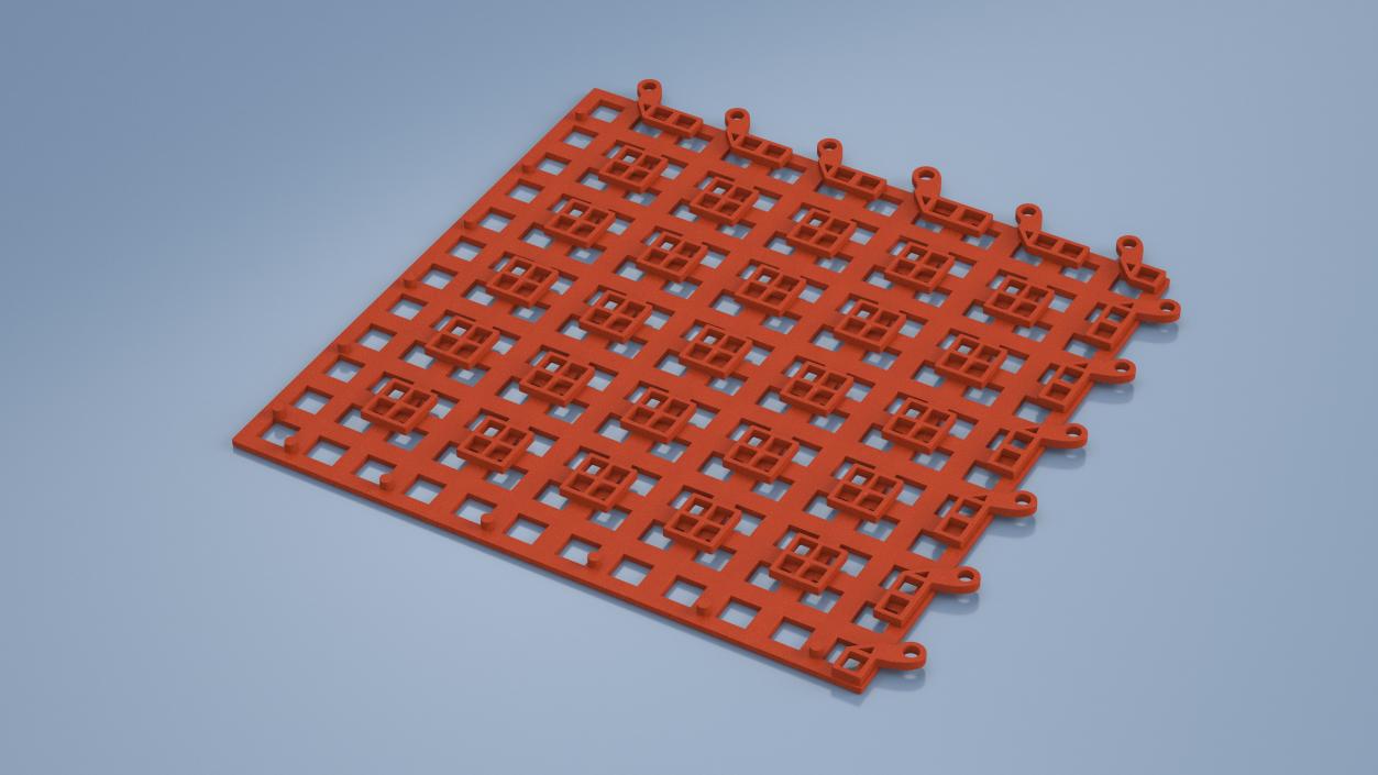 PVC Gym Floor Mat Orange 3D model