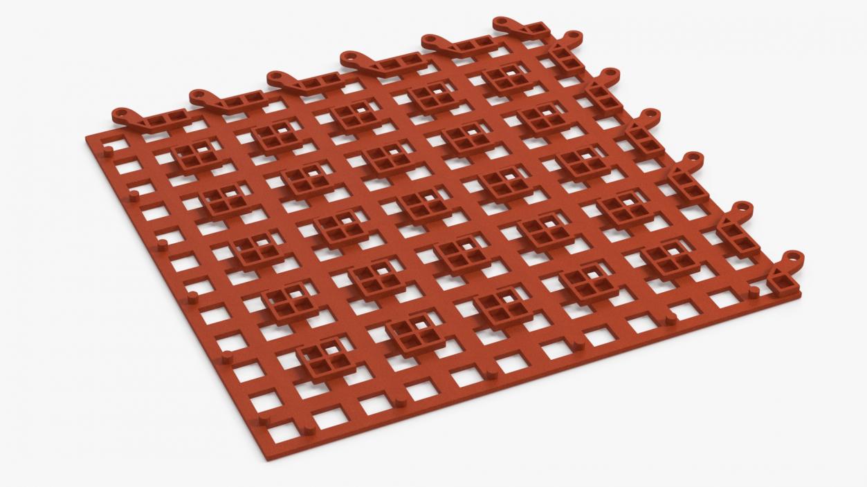 PVC Gym Floor Mat Orange 3D model