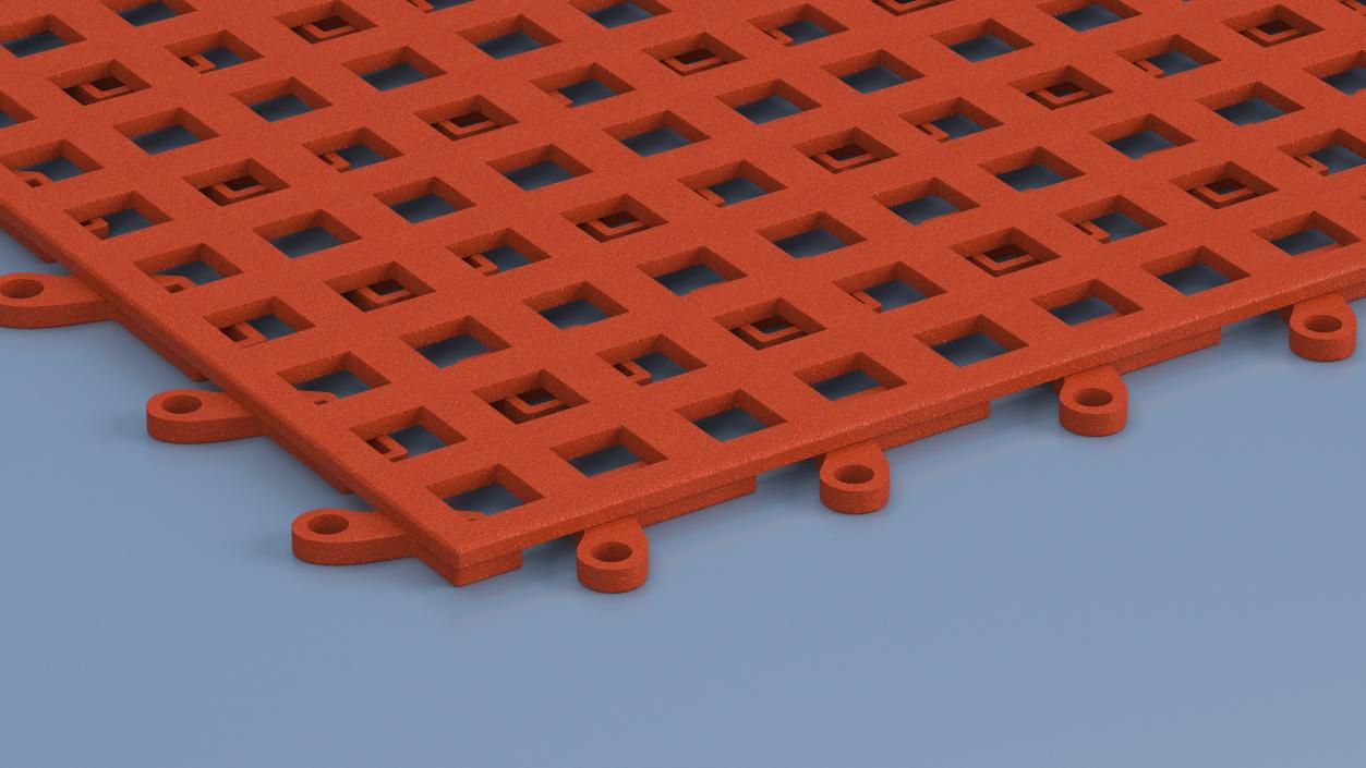 PVC Gym Floor Mat Orange 3D model