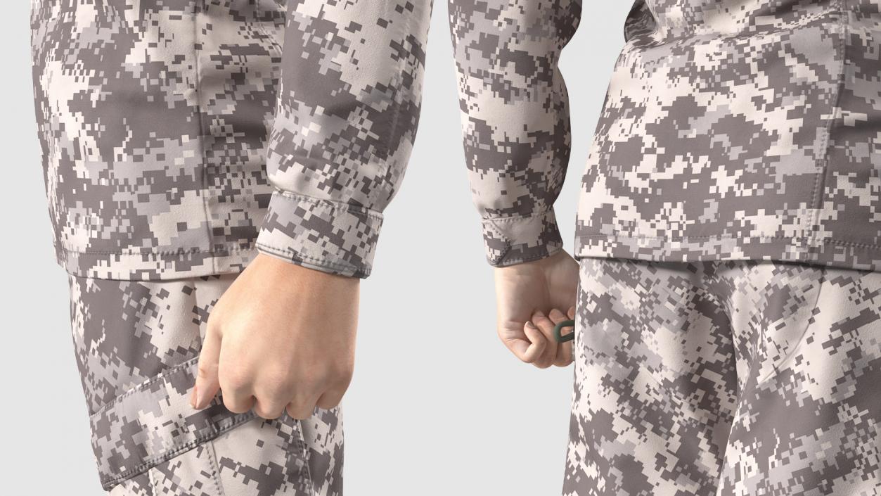 3D Female Soldier Military ACU Saluting Pose