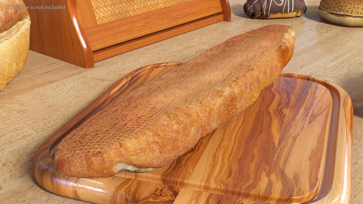 3D French Baguette Bread