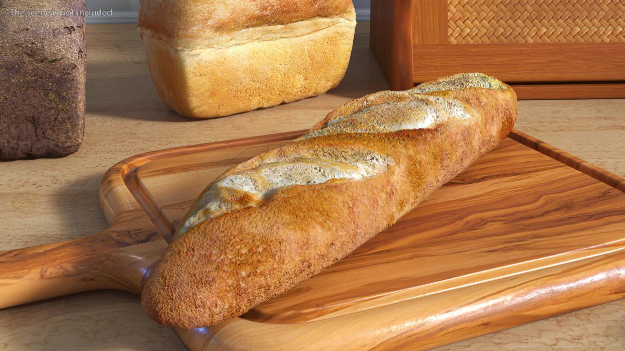 3D French Baguette Bread