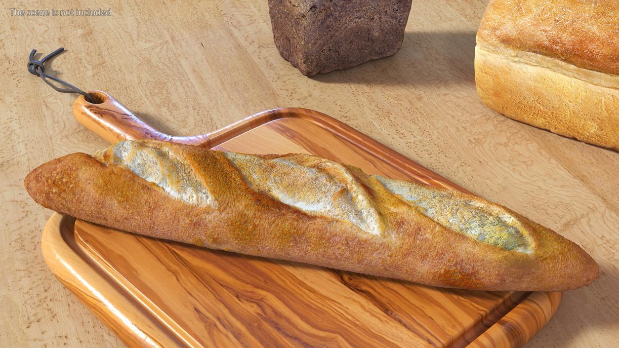 3D French Baguette Bread