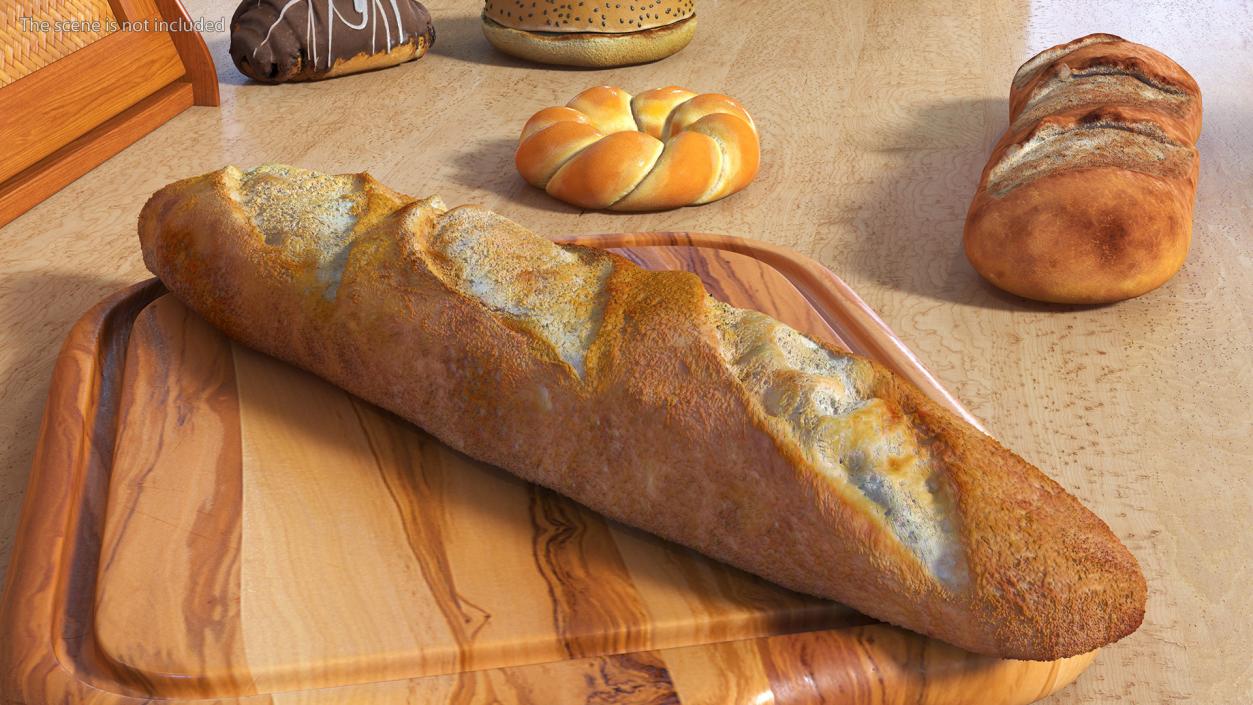 3D French Baguette Bread