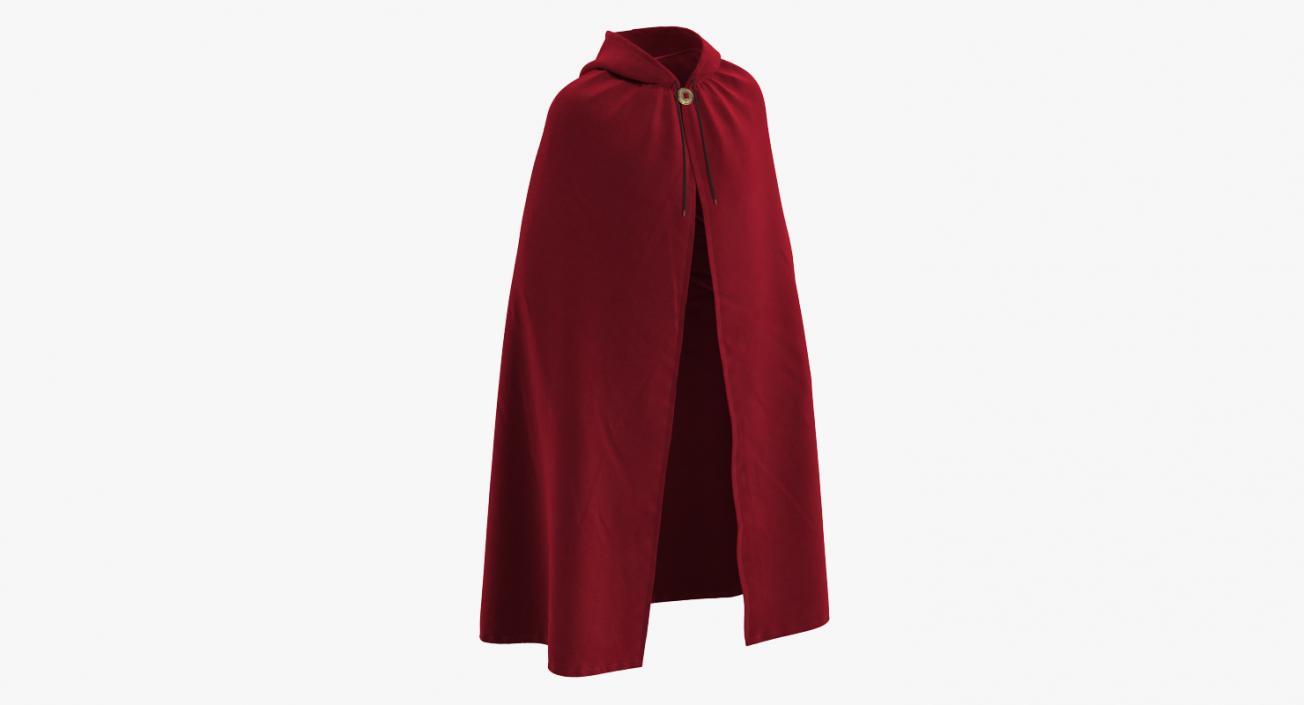 3D Unisex Red Cloak With Hood