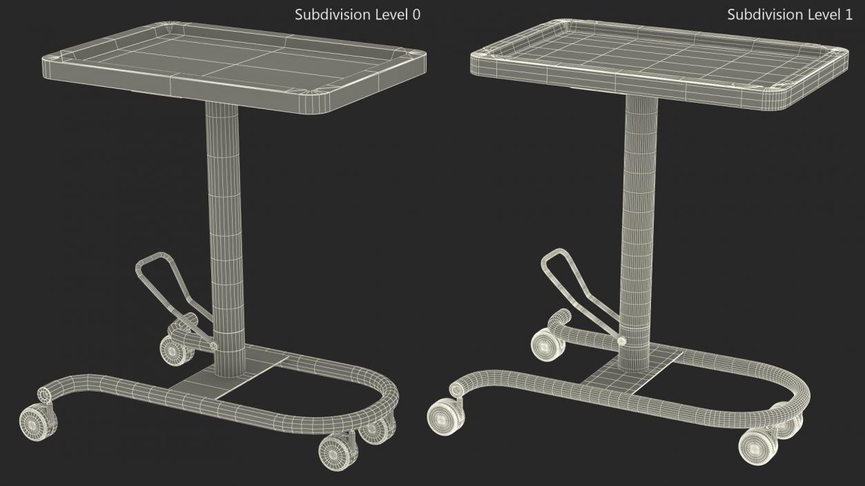 3D Hydraulic Mayo Table White