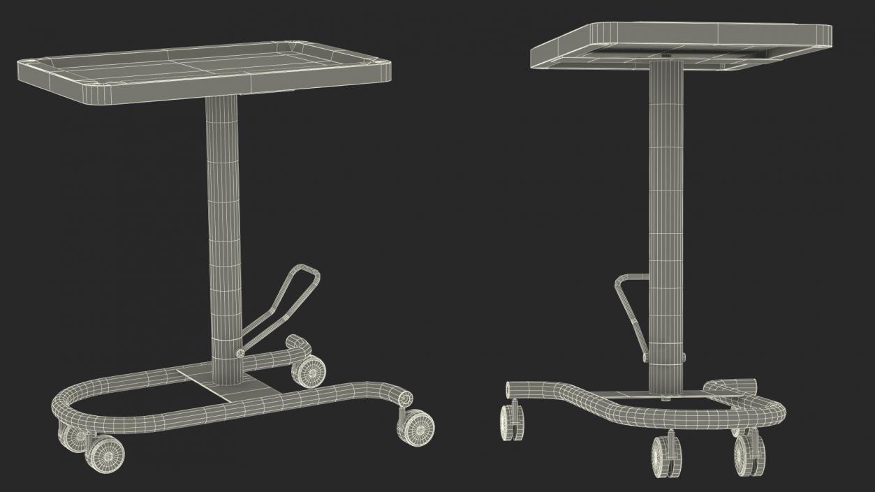 3D Hydraulic Mayo Table White