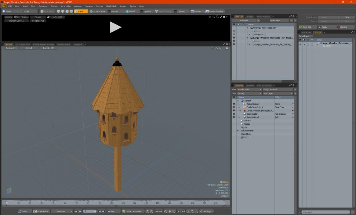 3D Large Wooden Dovecote for Twenty Nests model