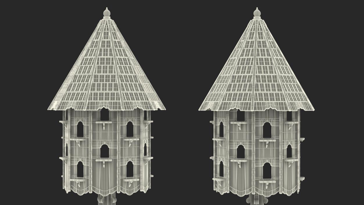 3D Large Wooden Dovecote for Twenty Nests model