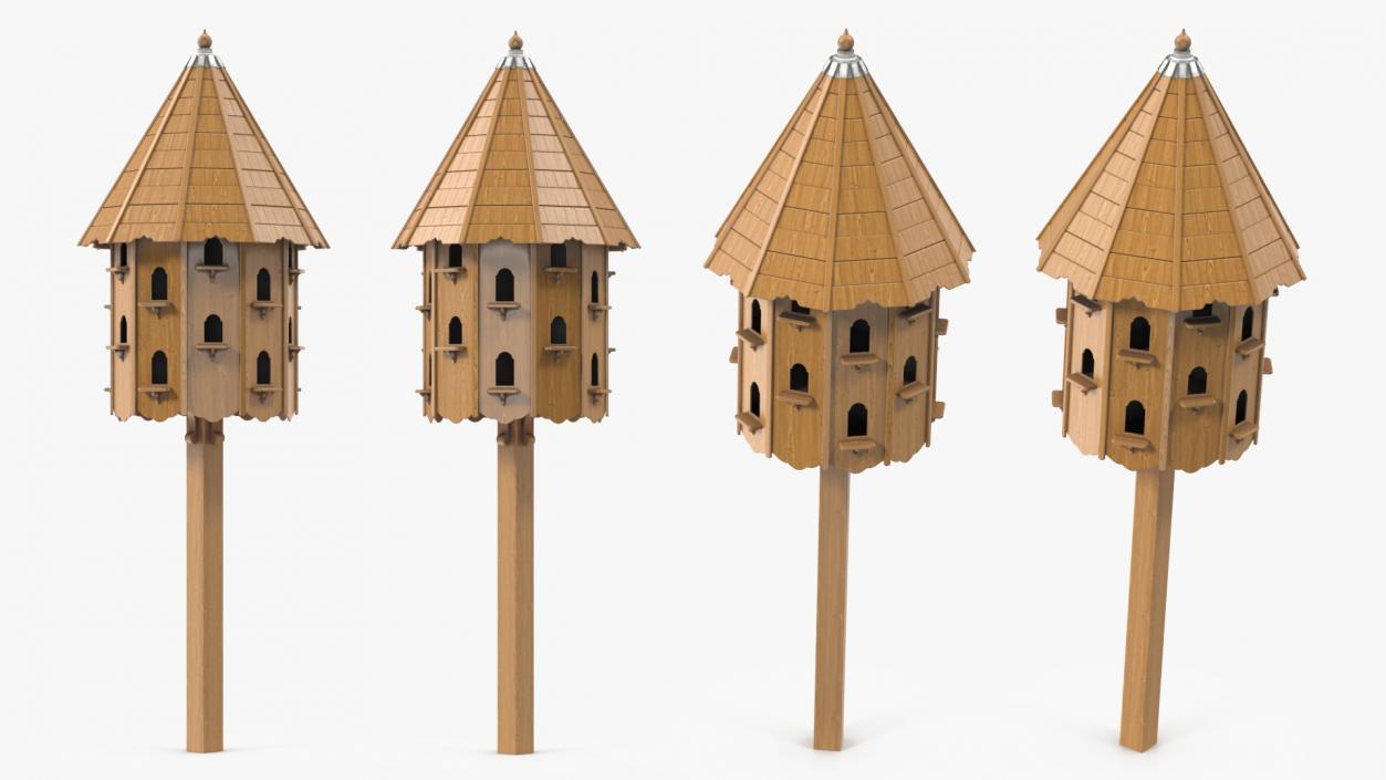 3D Large Wooden Dovecote for Twenty Nests model