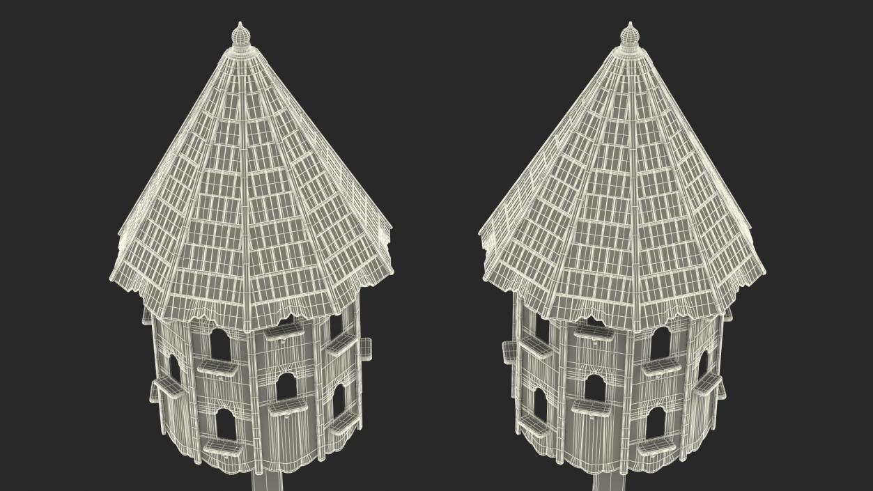 3D Large Wooden Dovecote for Twenty Nests model