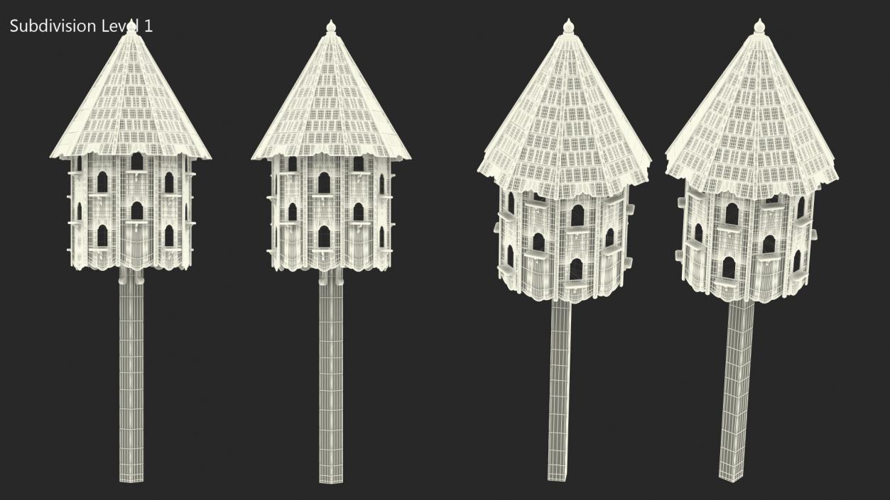 3D Large Wooden Dovecote for Twenty Nests model