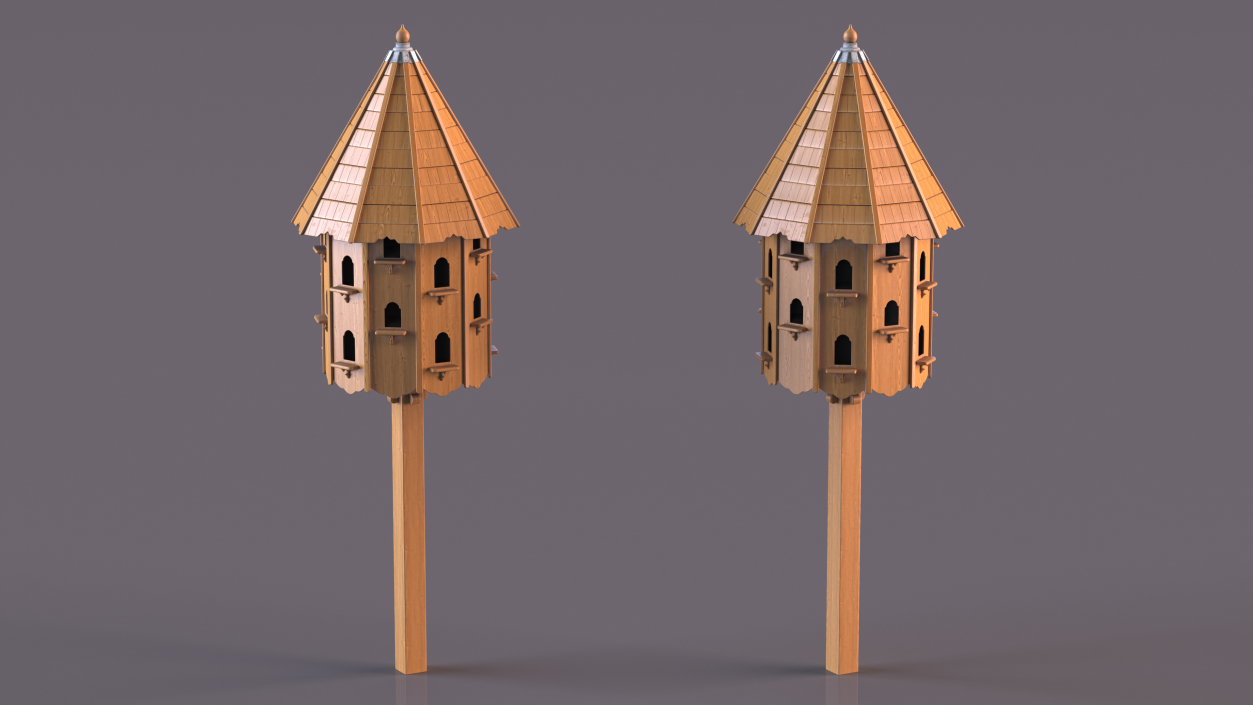 3D Large Wooden Dovecote for Twenty Nests model