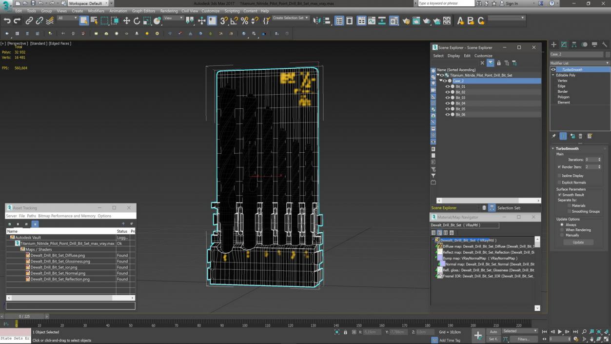 Titanium Nitride Pilot Point Drill Bit Set 3D