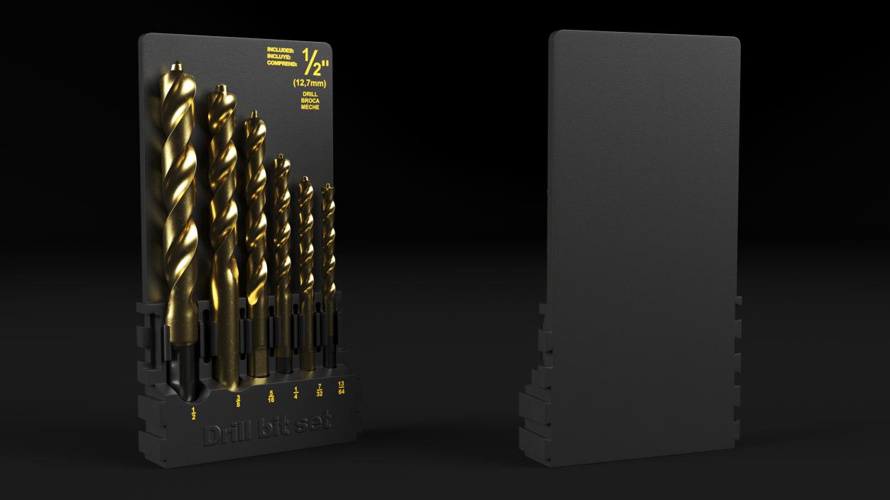 Titanium Nitride Pilot Point Drill Bit Set 3D