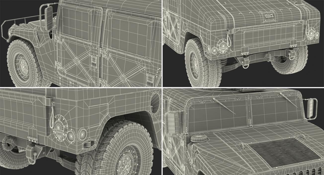 HMMWV TOW Missile Carrier M966 Desert 3D