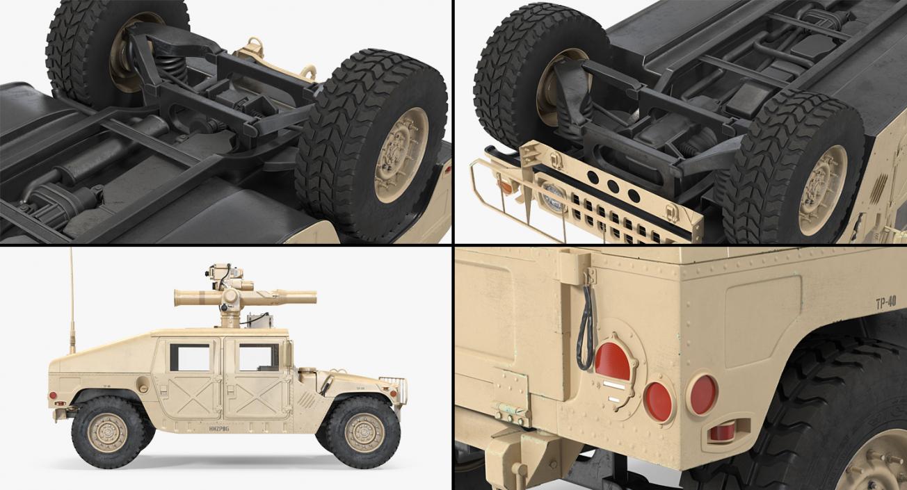 HMMWV TOW Missile Carrier M966 Desert 3D