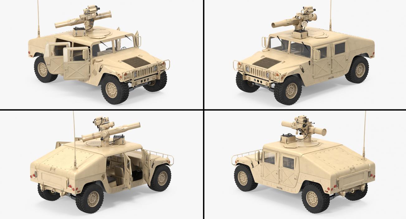 HMMWV TOW Missile Carrier M966 Desert 3D