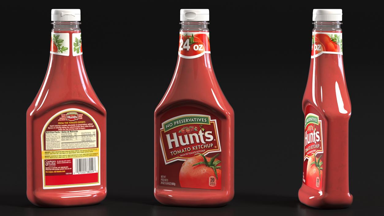 3D model Bottle of Hunts Tomato Ketchup