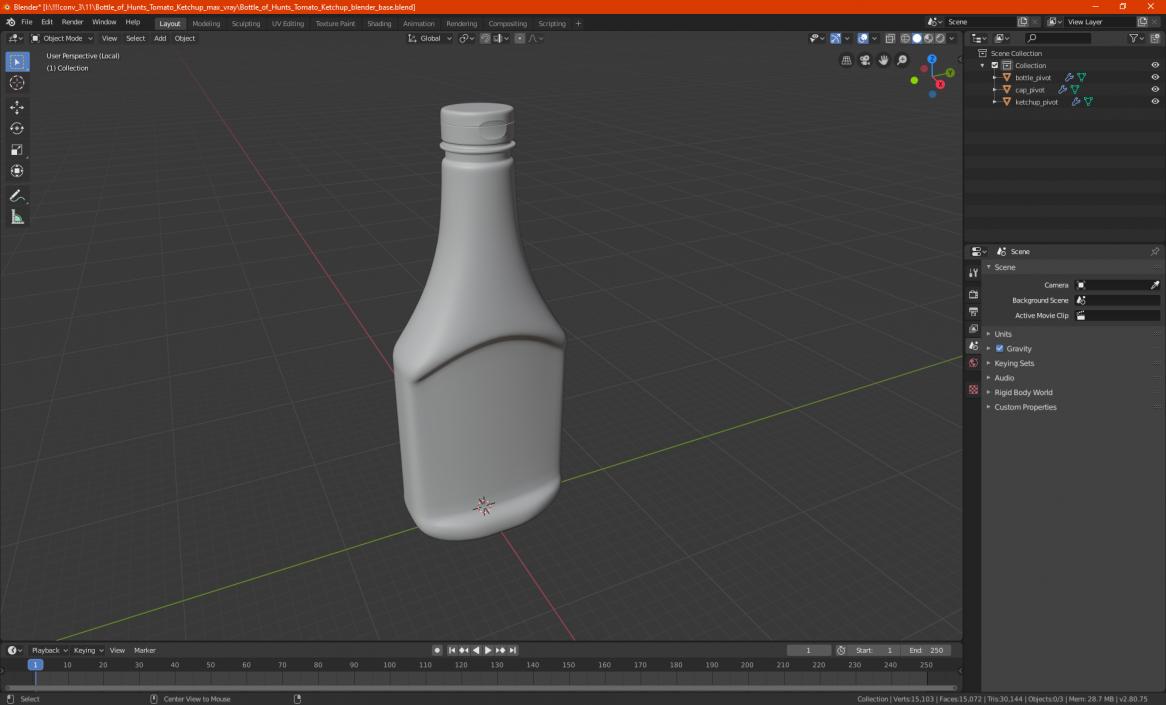 3D model Bottle of Hunts Tomato Ketchup