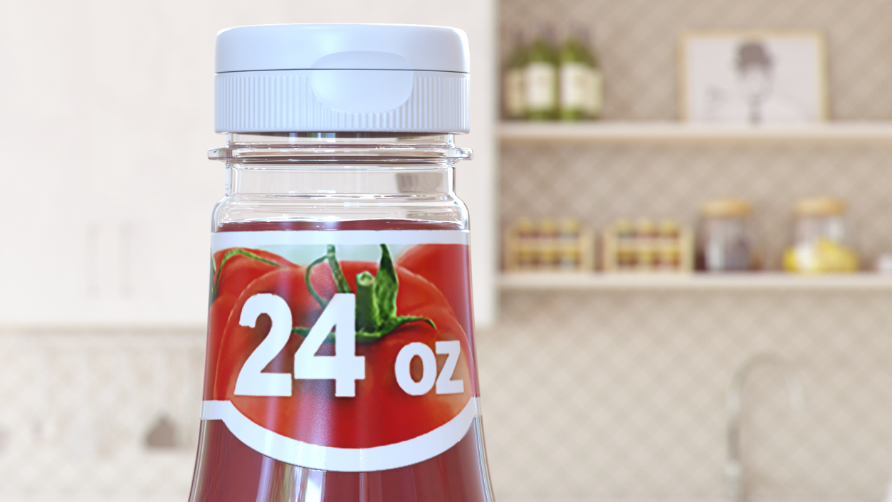 3D model Bottle of Hunts Tomato Ketchup