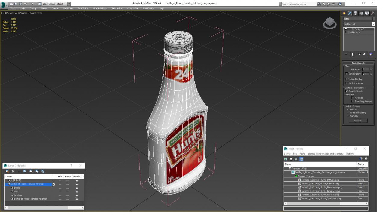 3D model Bottle of Hunts Tomato Ketchup