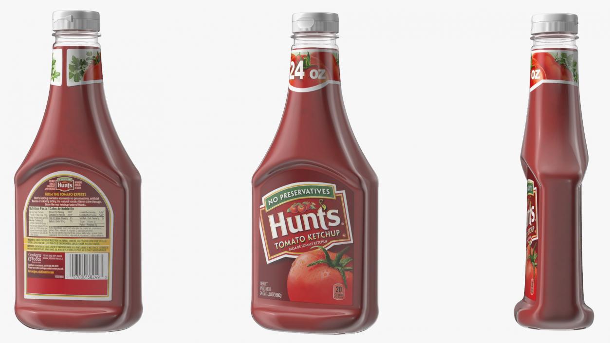 3D model Bottle of Hunts Tomato Ketchup