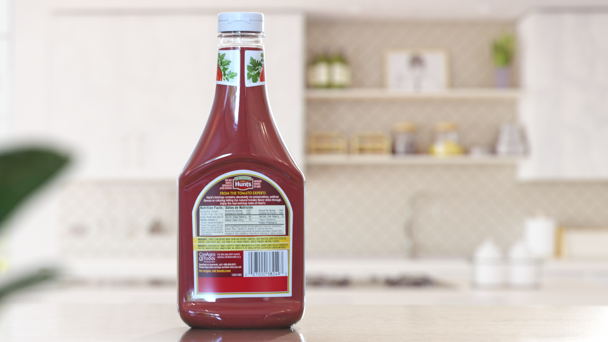 3D model Bottle of Hunts Tomato Ketchup