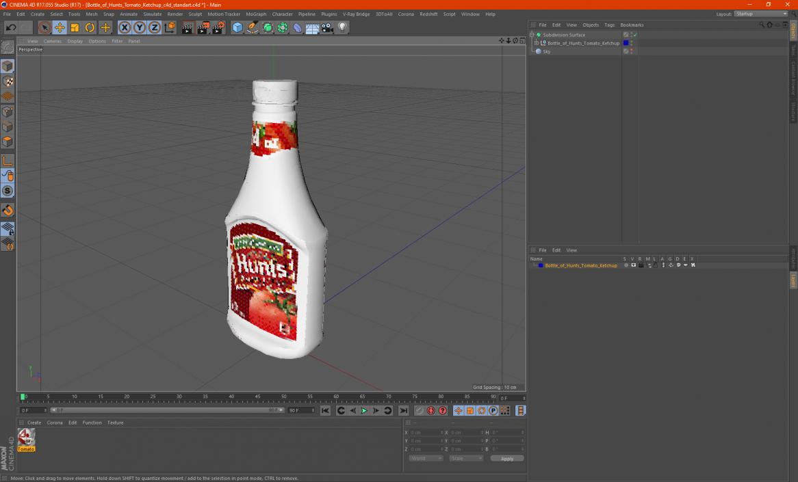 3D model Bottle of Hunts Tomato Ketchup