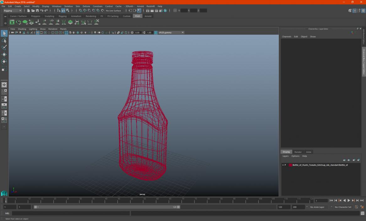 3D model Bottle of Hunts Tomato Ketchup