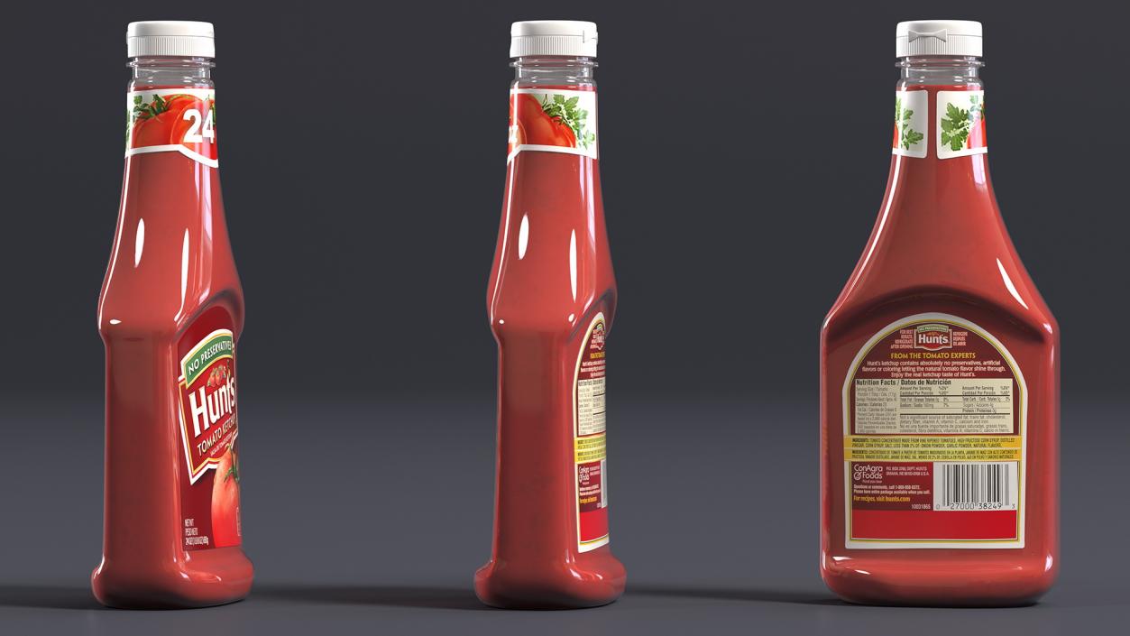 3D model Bottle of Hunts Tomato Ketchup