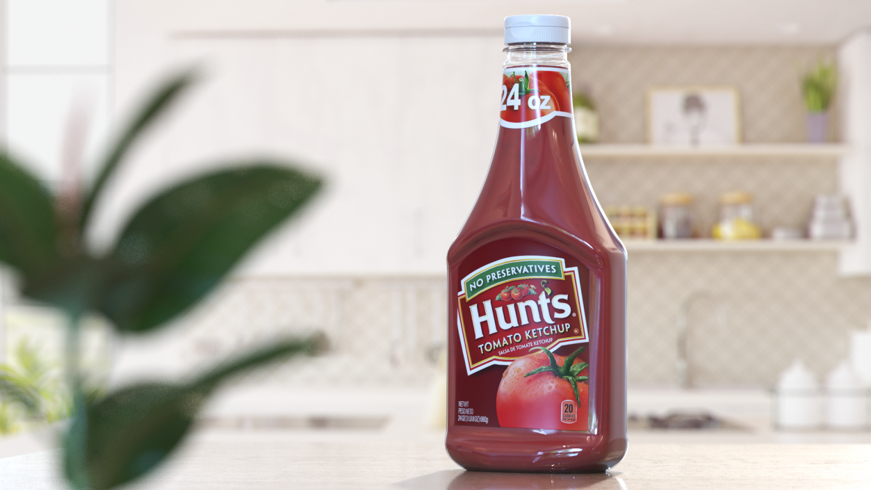 3D model Bottle of Hunts Tomato Ketchup