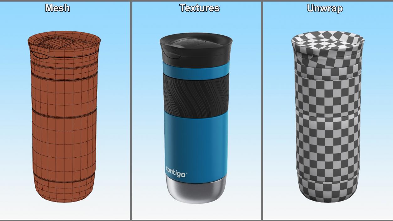 3D Travel Mug Contigo Blue model