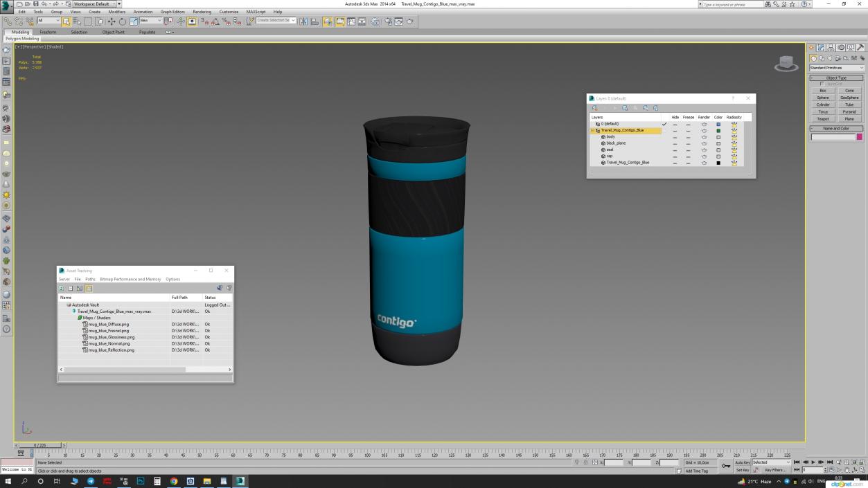 3D Travel Mug Contigo Blue model