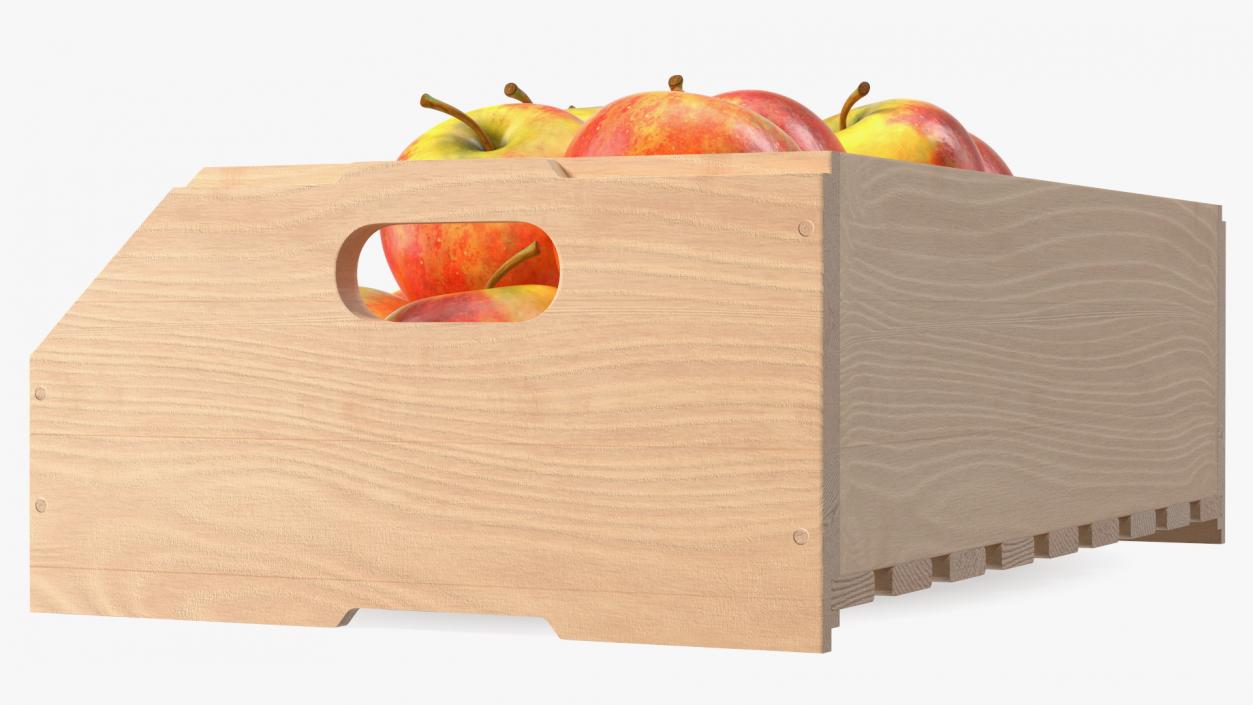 Beech Wood Rack With Apples 3D