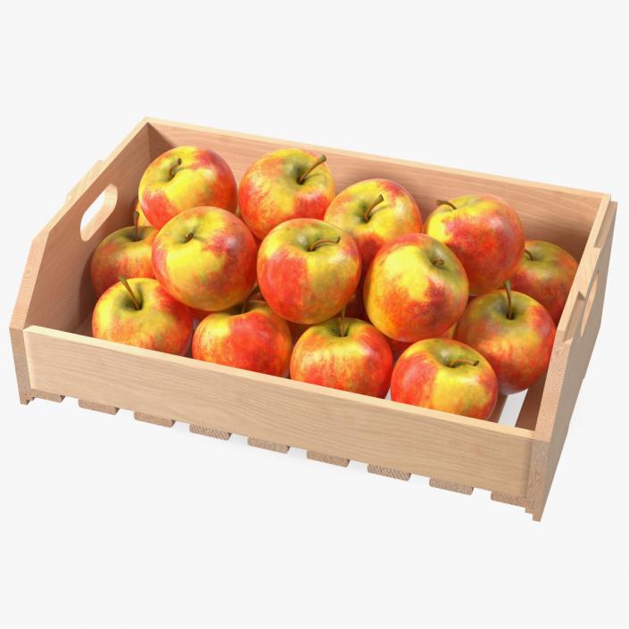 Beech Wood Rack With Apples 3D