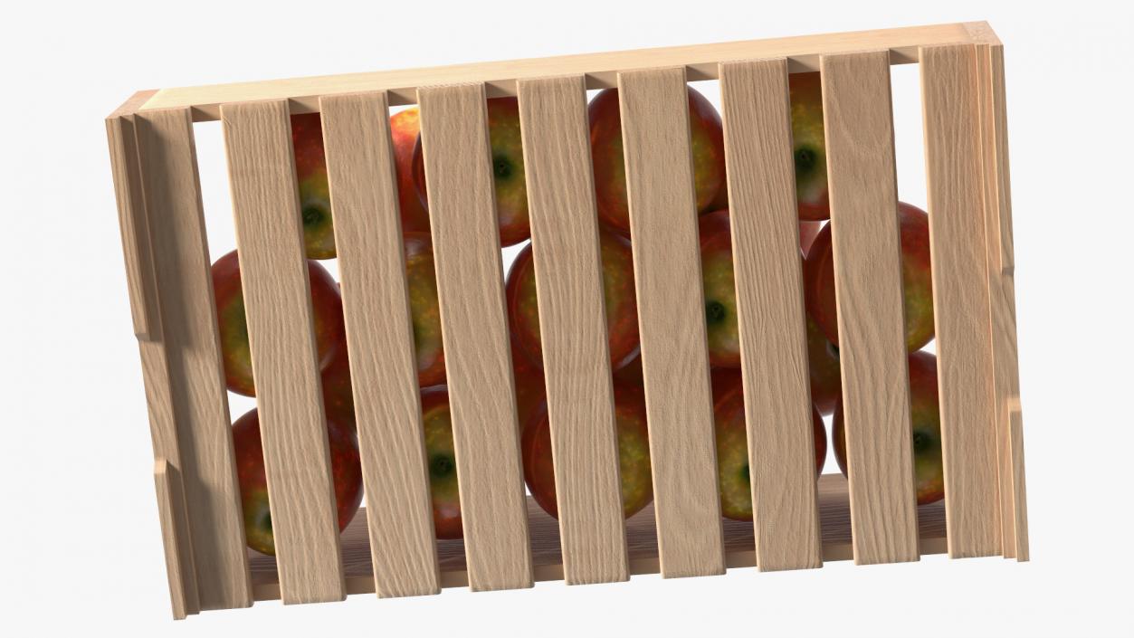 Beech Wood Rack With Apples 3D