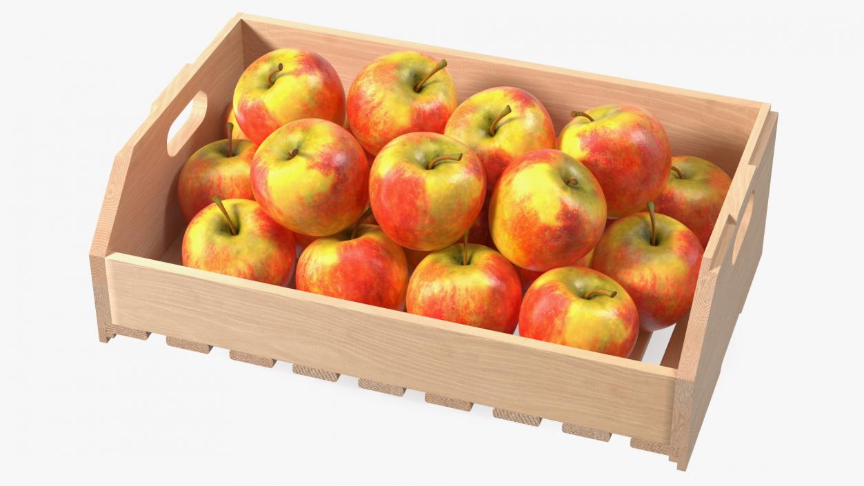 Beech Wood Rack With Apples 3D