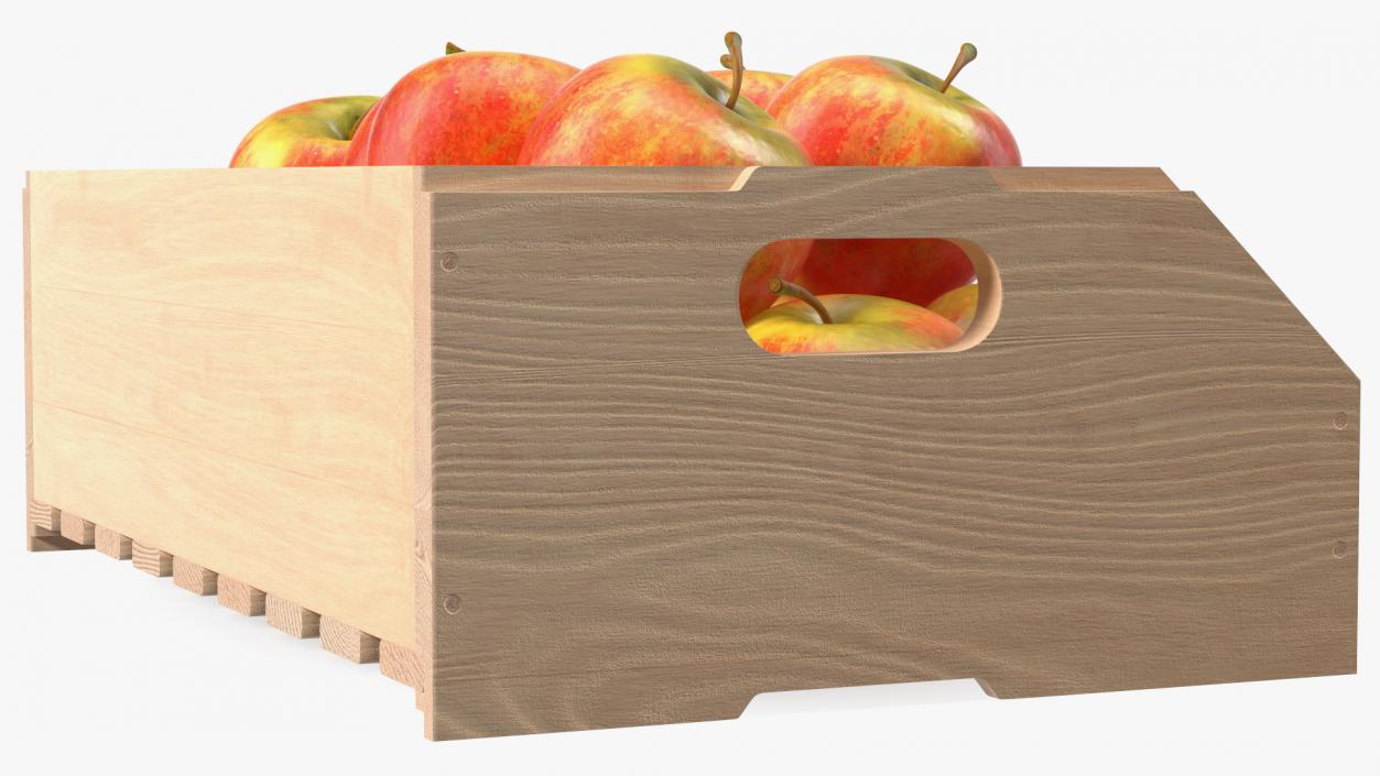 Beech Wood Rack With Apples 3D