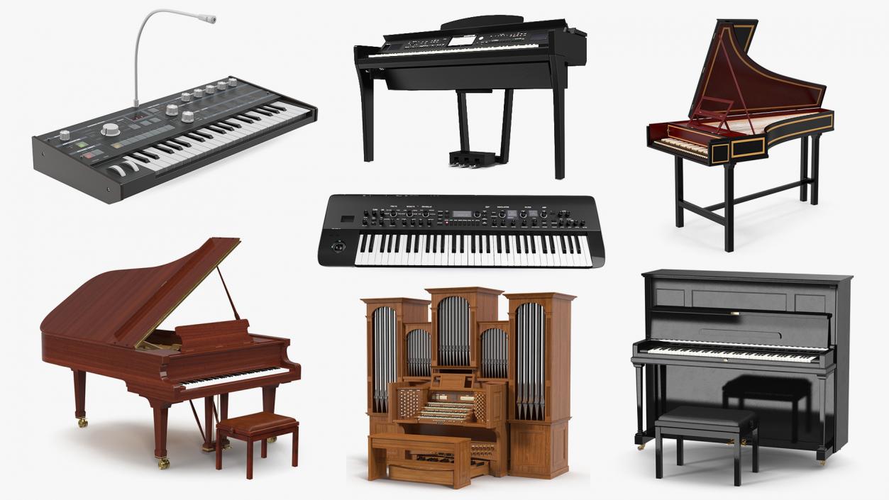 3D Musical Keyboard Instruments Collection 5