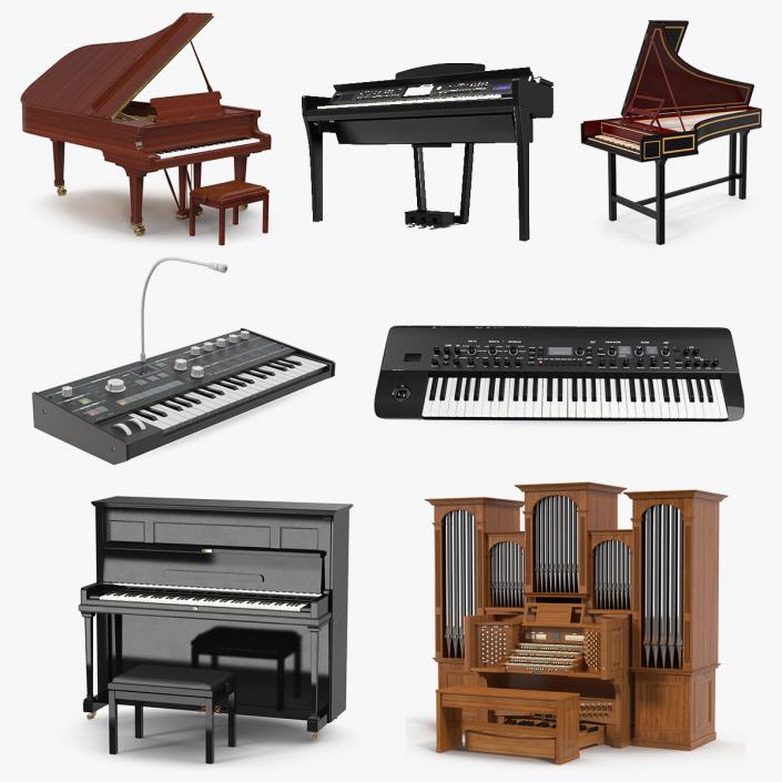 3D Musical Keyboard Instruments Collection 5