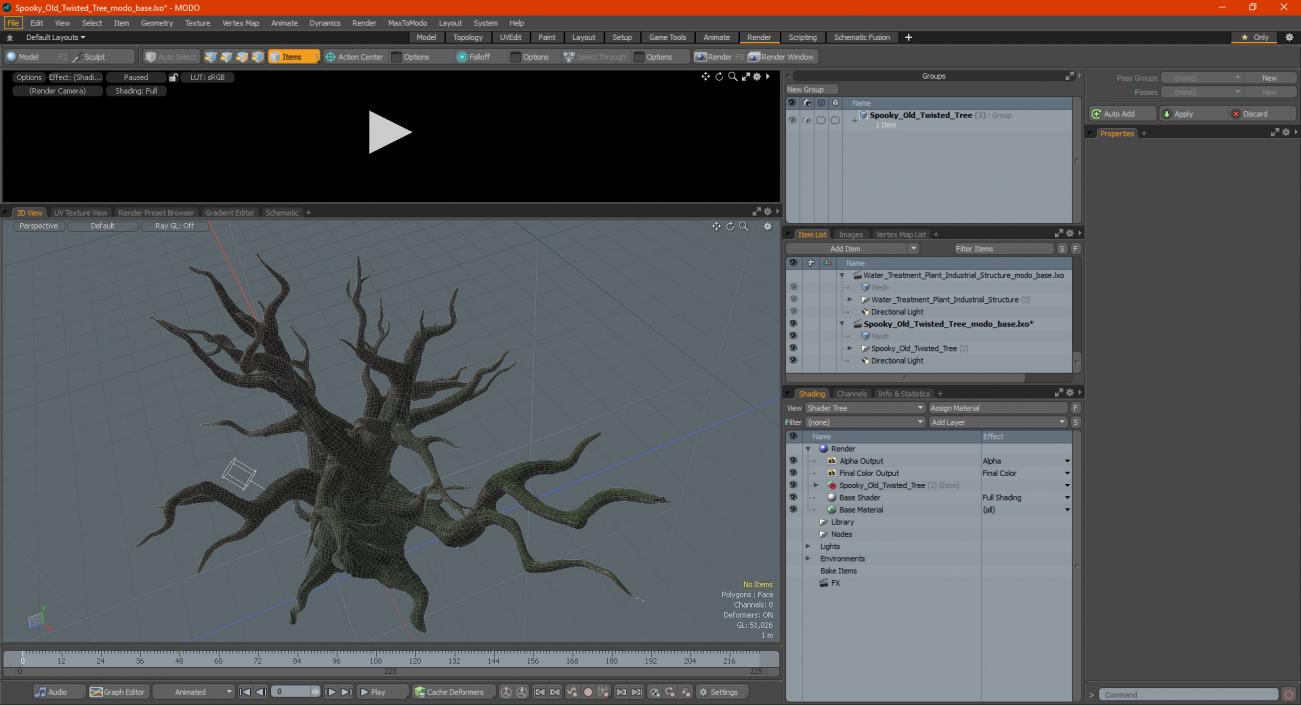 3D Spooky Old Twisted Tree model