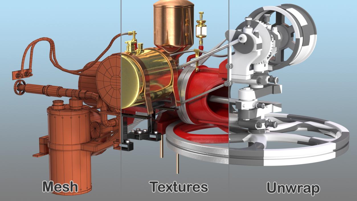 Two-Stroke Piston Engine 3D model