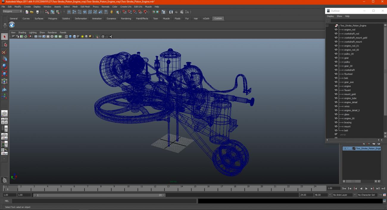 Two-Stroke Piston Engine 3D model