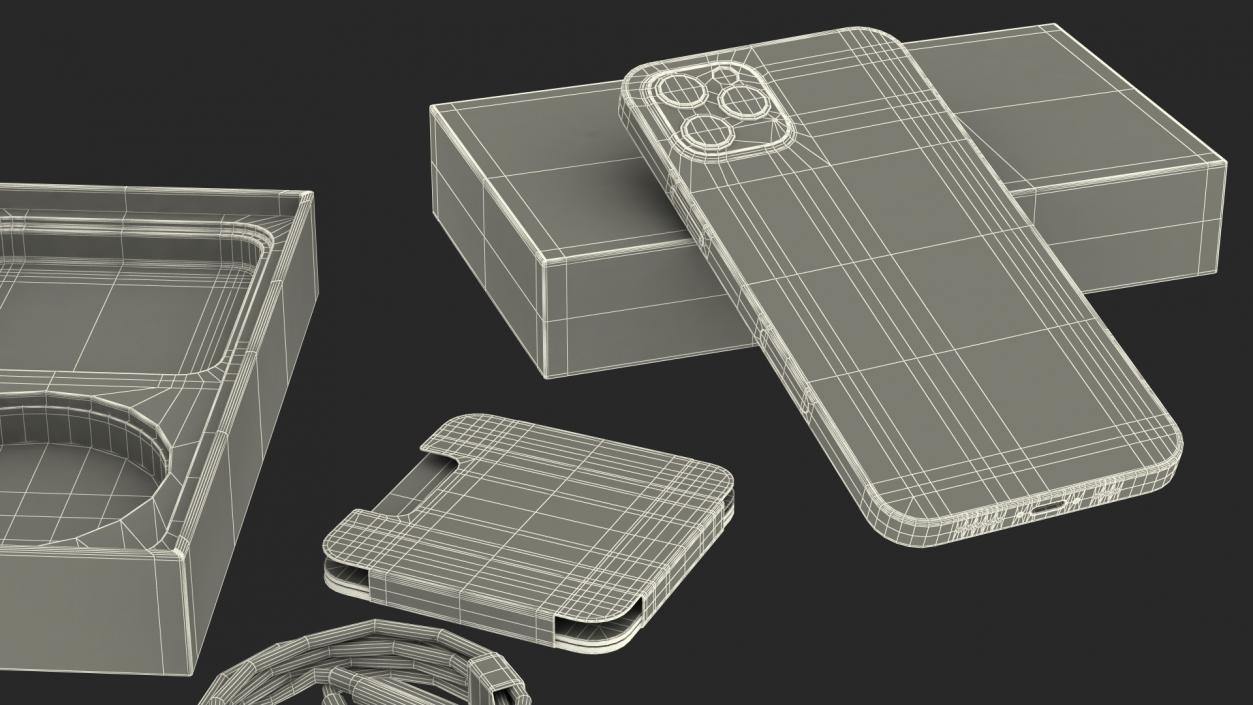 3D model iPhone 12 Pro Unboxed Graphite