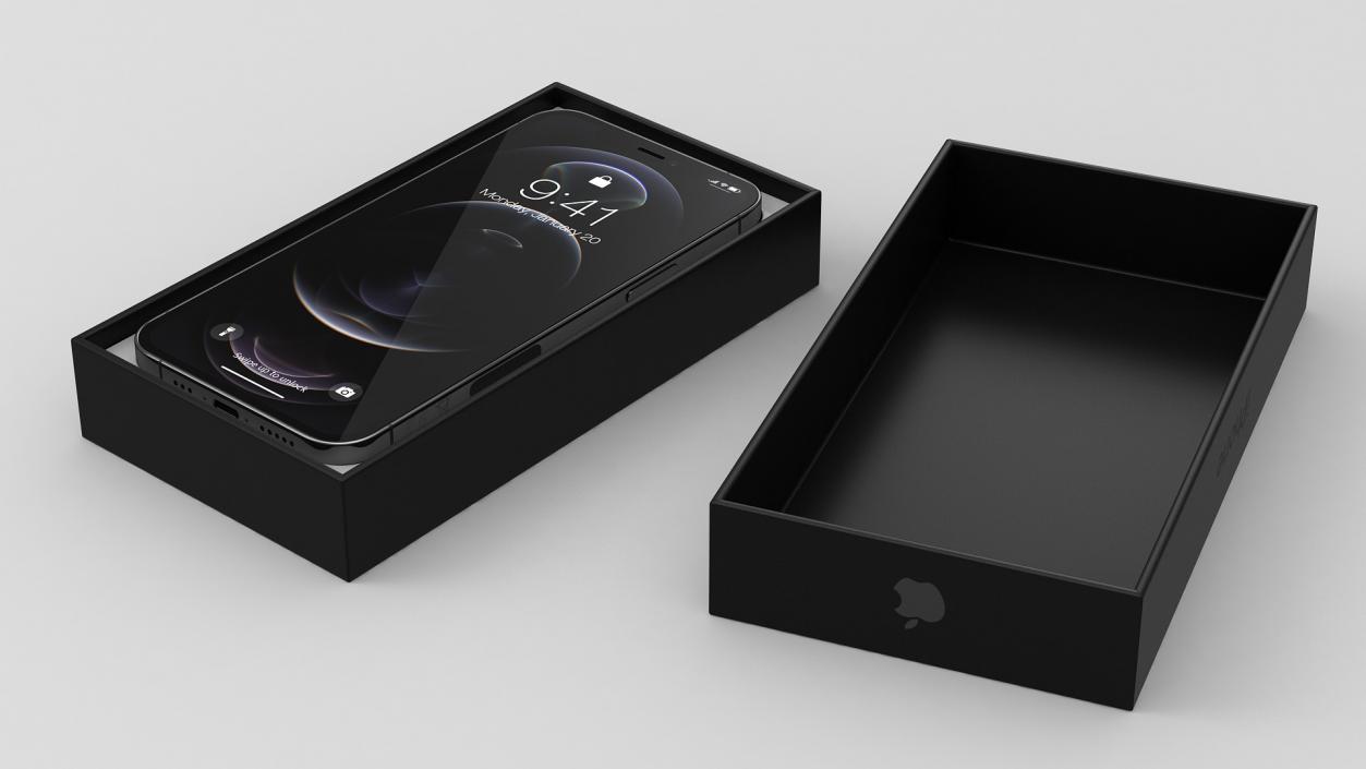 3D model iPhone 12 Pro Unboxed Graphite