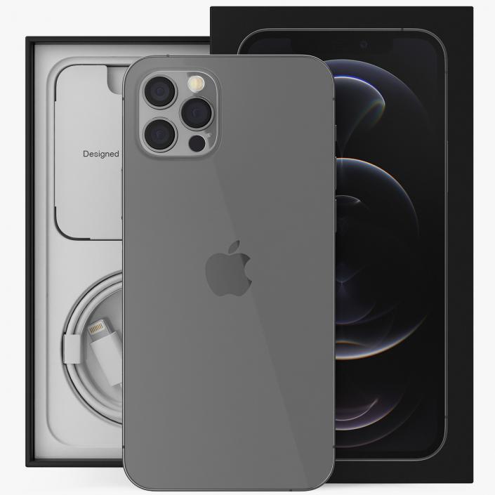 3D model iPhone 12 Pro Unboxed Graphite