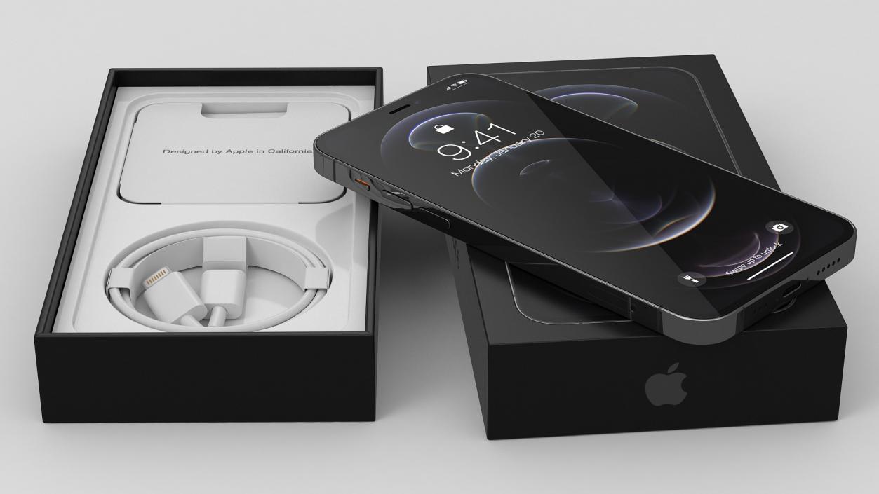 3D model iPhone 12 Pro Unboxed Graphite